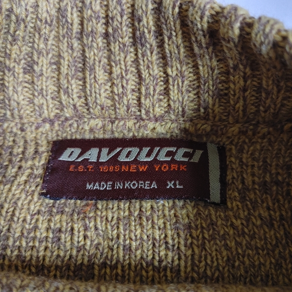 Vintage Davoucci Men's Mustard Signature Crew Neck Sweater XL - Picture 12 of 16